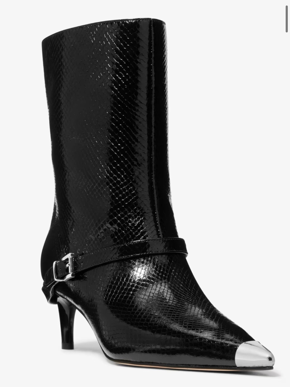 🖤 MICHAEL KORS Kasia Snake Embossed Leather Buckle Boot 🖤 NWT 🖤 - Picture 14 of 16